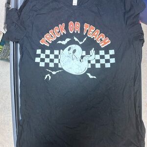 Bella Canvas Black 'Trick or Teach' Ghost Tee